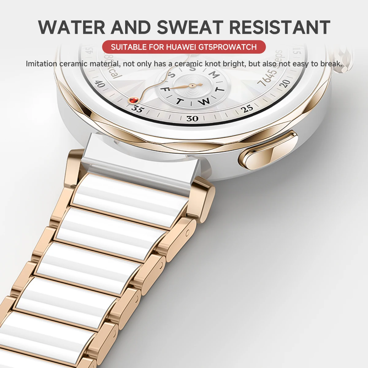 18mm Keramik-Edelstahl-Armband für Huawei Watch GT7 GT6 GT5 Pro GT4 41mm 42mm Damen Schnellwechsel-Metallarmband Ersatzteile – Detail 5