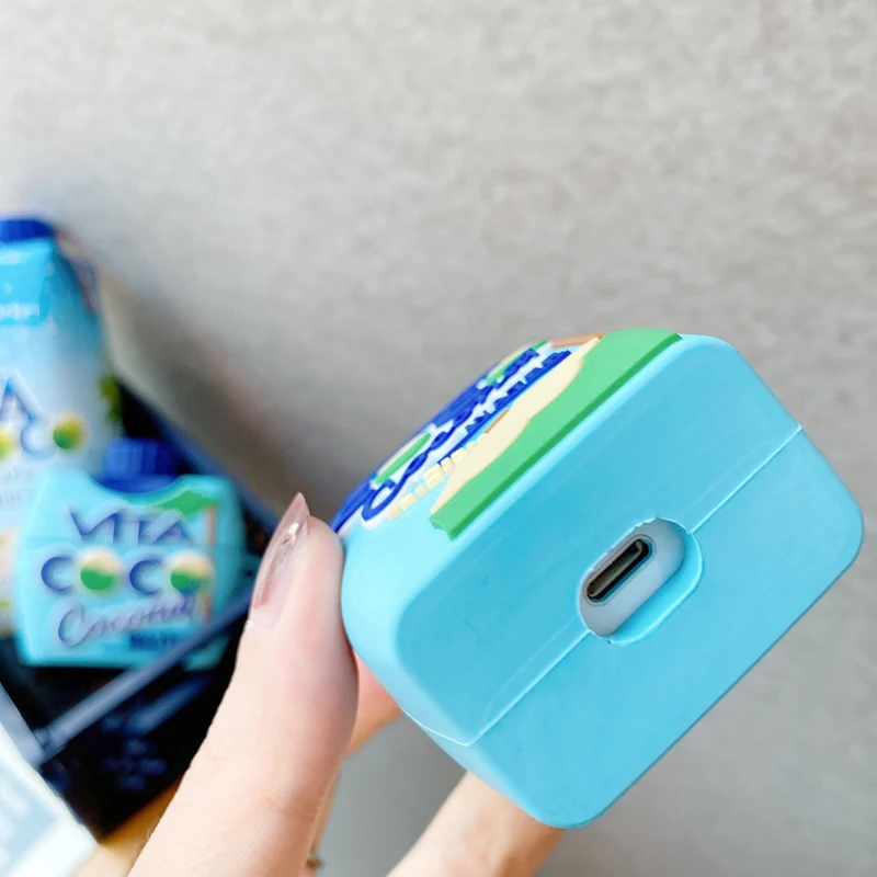 น้ำมะพร้าวเครื่องดื่มสำหรับ Apple Airpods 2รุ่นสำหรับ AirPods Pro Air Pods ป้องกัน AirPod 2 Shell pod