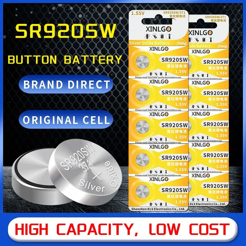 Batería de reloj de óxido de plata de alta capacidad SR920SW 371 1.55V para reloj de pulsera, reemplazo de reloj de cuarzo LR920 171 AG6