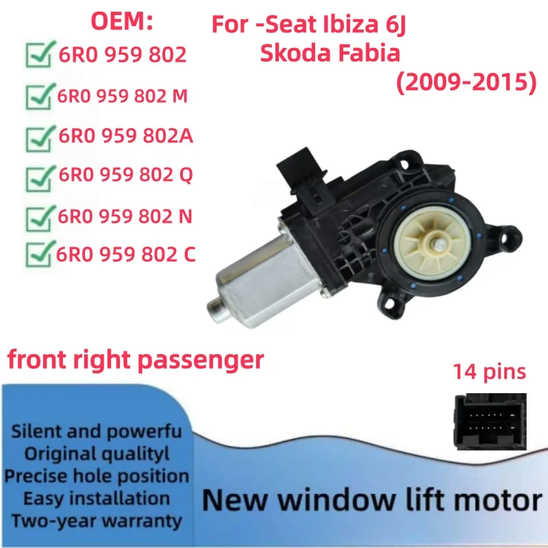 Raammotor Seat Ibiza 6J VW Polo Amarok Skoda Fabia 2009-2015 6R0959801N 6R0959801A 6R0959802C 6R0959802Q 6R0959811 6R0959812