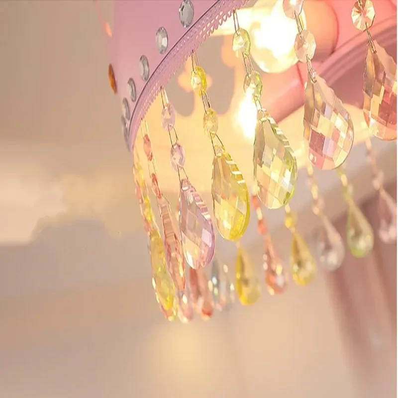 

Children's Bedroom Crystal Light Cartoon European Style Eye Protection for Boys And Girls Net Red Decorative Room Lighting