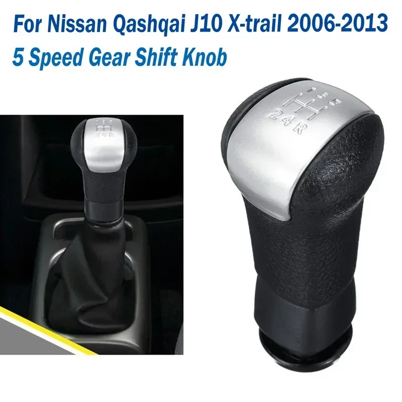 

For Nissan Qashqai J10 X-trail 2006-2012 2013 Car 5 Speed Gear Shift Knob Auto Interior Manual Gear Shifter Head Accessories