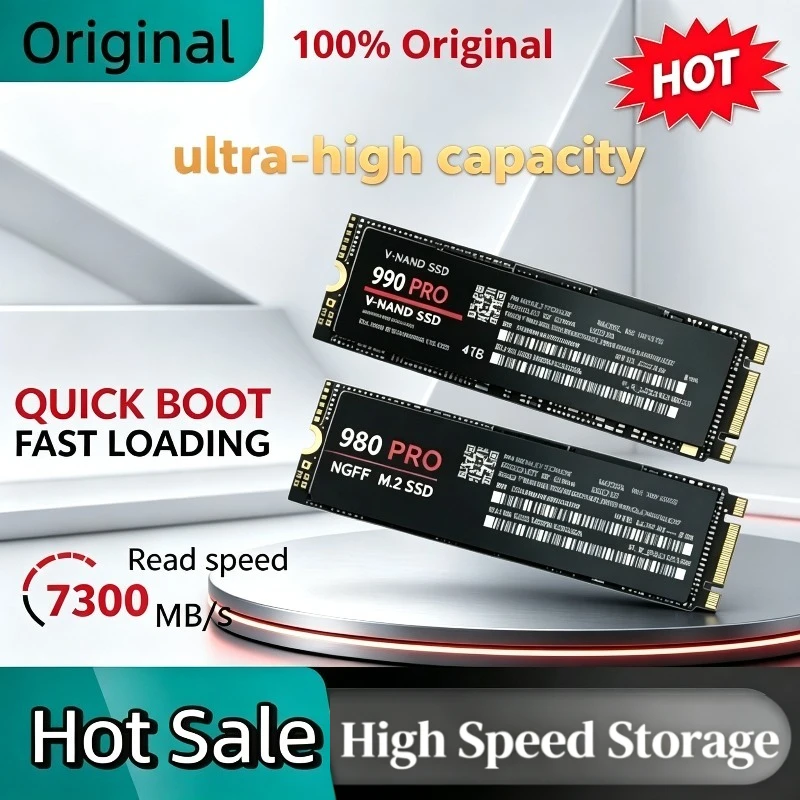 

Original 980Pro 990Pro for Laptop Desktop PC SSD Internal Solid State Drive High Speed Up to 7400MB/s portable M.2 NGFF PCIe 4.0