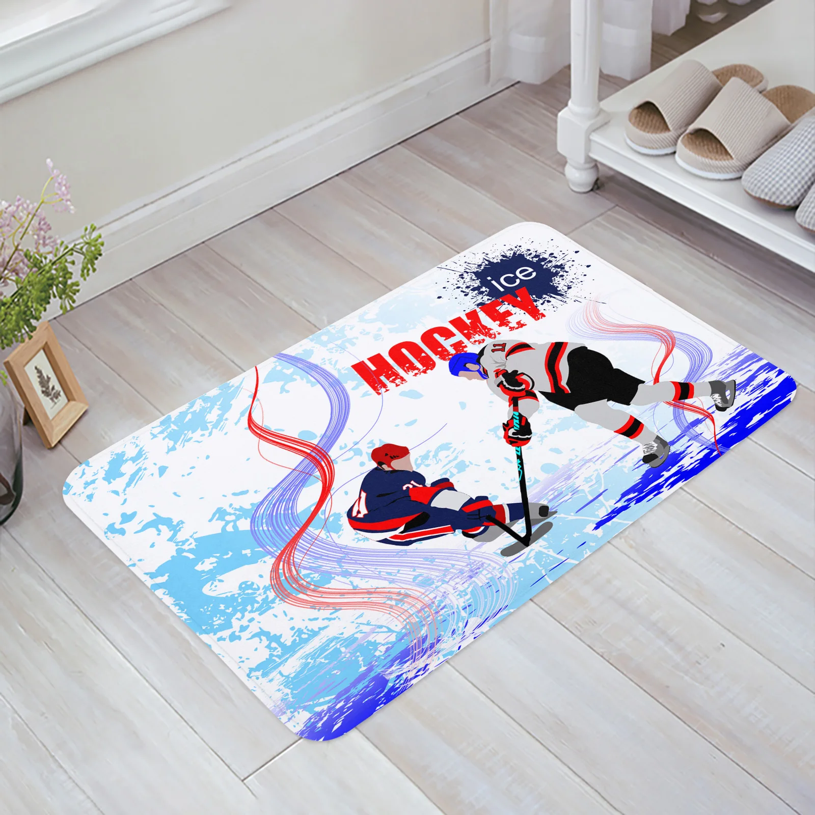 Sports Athletes Hockey Kitchen Floor Mat Living Room Decor Carpet Home Hallway Entrance Doormat Balcony Door Anti Slip Rug