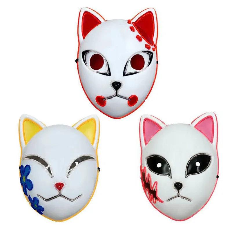 

Japanese Anime Cosplay Masks Demon Slayer Kamado Tanjirou Sabito Makomo Halloween Mask Cosplay Party Costume Props Fox Masks