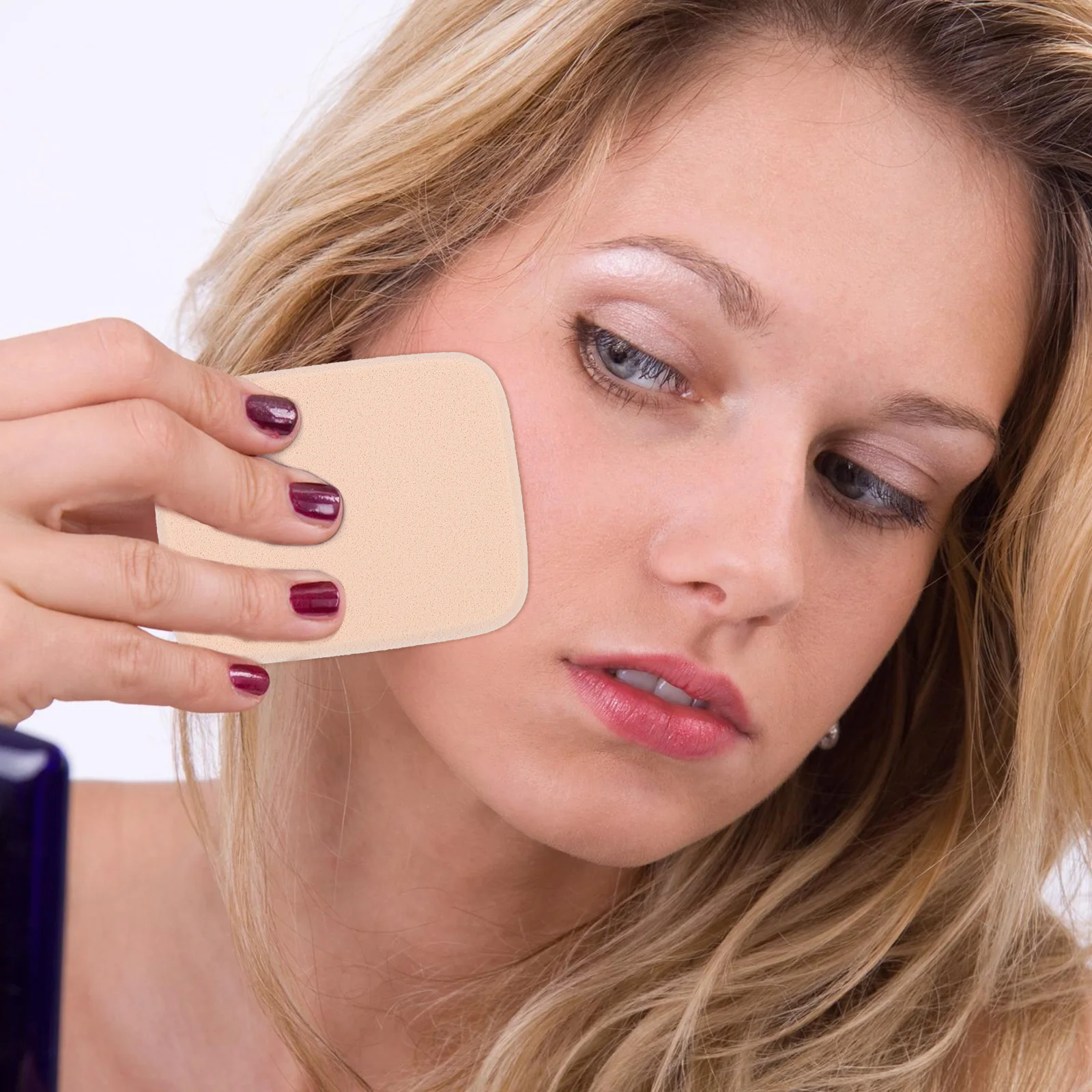 2 pçs caixa de sopro de pó premium esponjas de maquiagem delicado estilo seco molhado salão de beleza casa viagem uso rosto pó esponja fundação corretivo