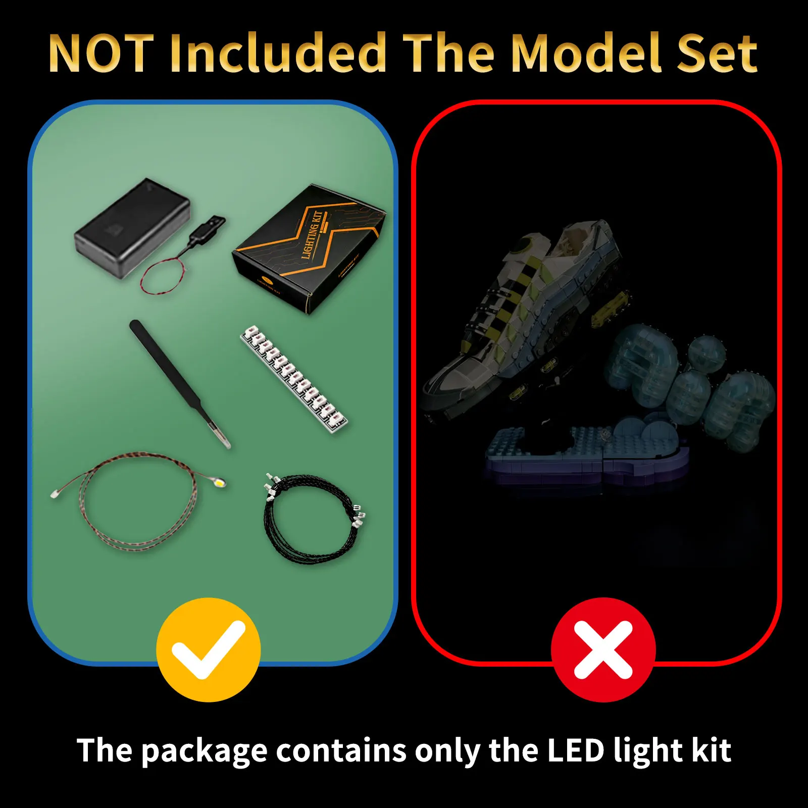 LYBMTWF LED Lighting Kit Compatible with Lego 43025 Nike Air Max 95 Ball Shoes Building Blocks (NOT Include The Model Bricks)