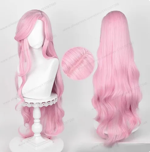 

Fluttershy Cosplay Wig Synthetic Hair Unisex 100cm Long Curly Wave Pink Women Hairs Anime Heat Resistant Wigs