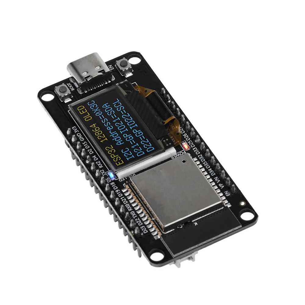 Modulo scheda di sviluppo WIFI ESP32 ESP-32D CH340C con schermo OLED 0,96 Display giallo blu 30 pin