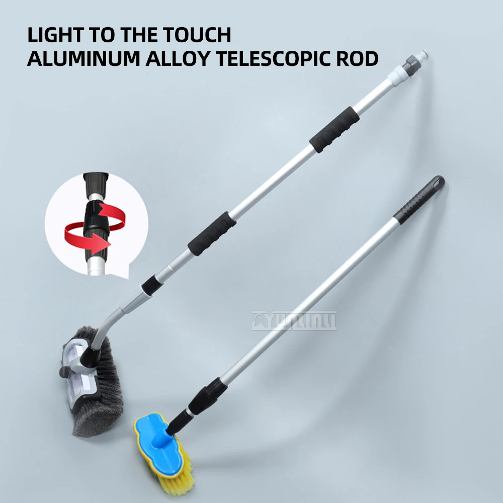 1.5m Car Wash Brush with Long Handle Curved Rod Car Wash Mop Brush Car Wipe Car Tools