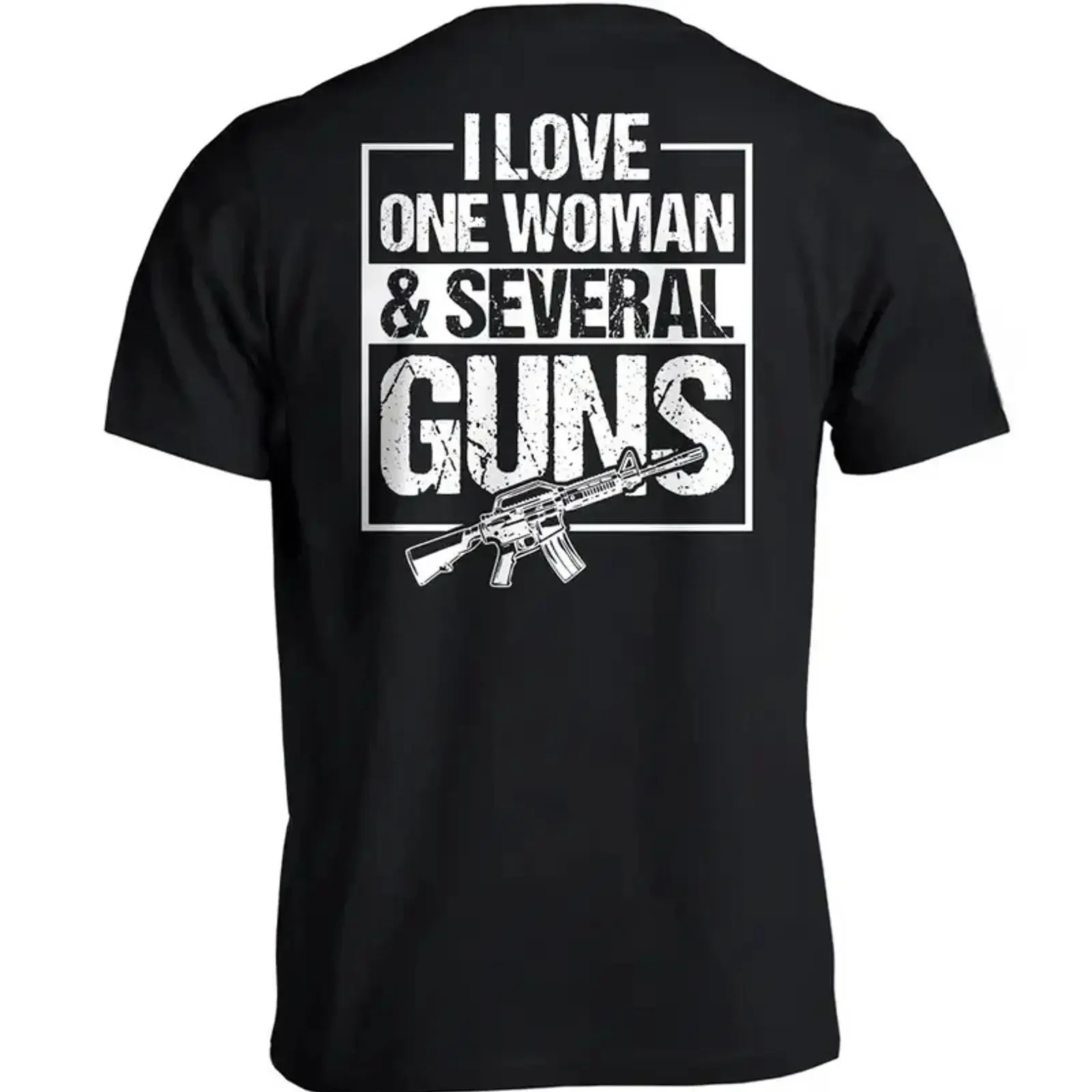 I Love One Woman And Several Guns Funny Tactical T Shirt for Men 2A Supporter H vintage Washed Stylish homme designer clothes