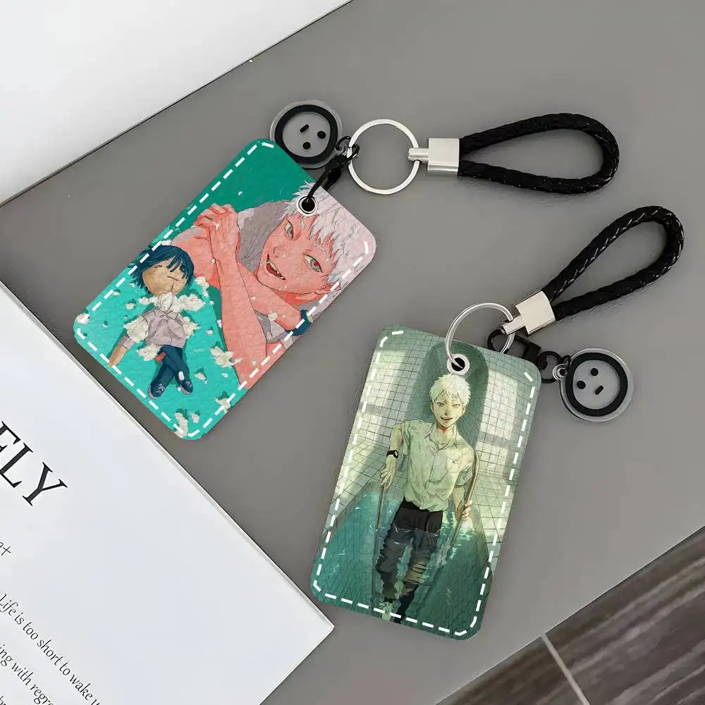 The Summer Hikaru Died Anime Card Case Keychain Access Card Bag Key Tag Ring Leather Card Holder Key Ring Access