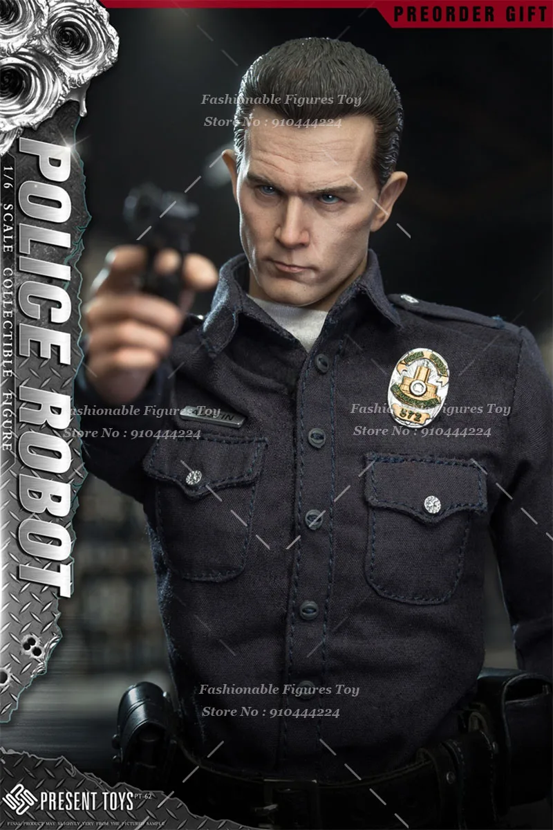 PRESENT TOYS PT-sp62 1/6 Men Soldier Cool Robot Police T1000 Full Set 12Inch Action Figure Model Best Fans Collection Toys