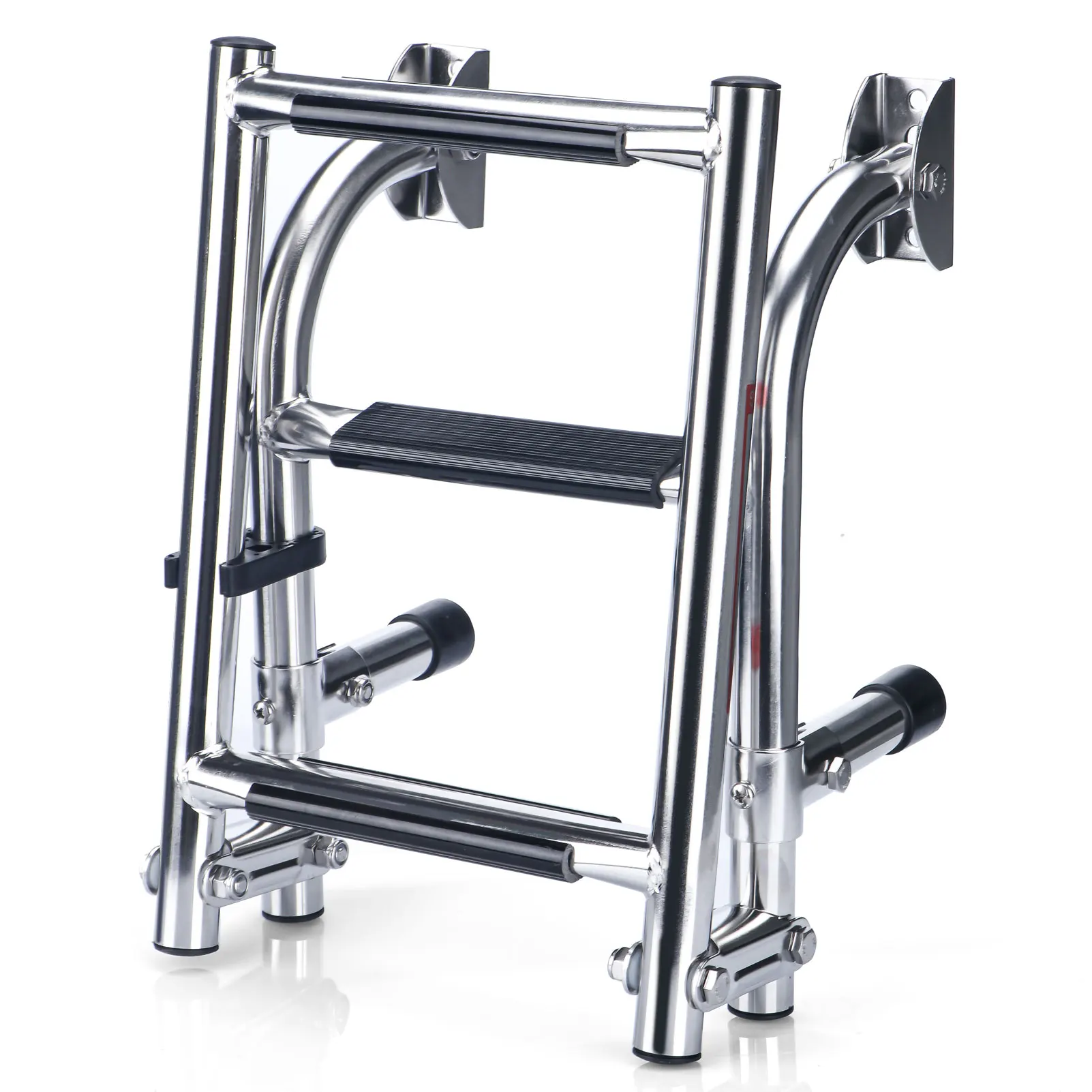 Boat Accessories Marine Stainless Steel Folding Ladder Pontoon Boat Yacht Polished Ladder