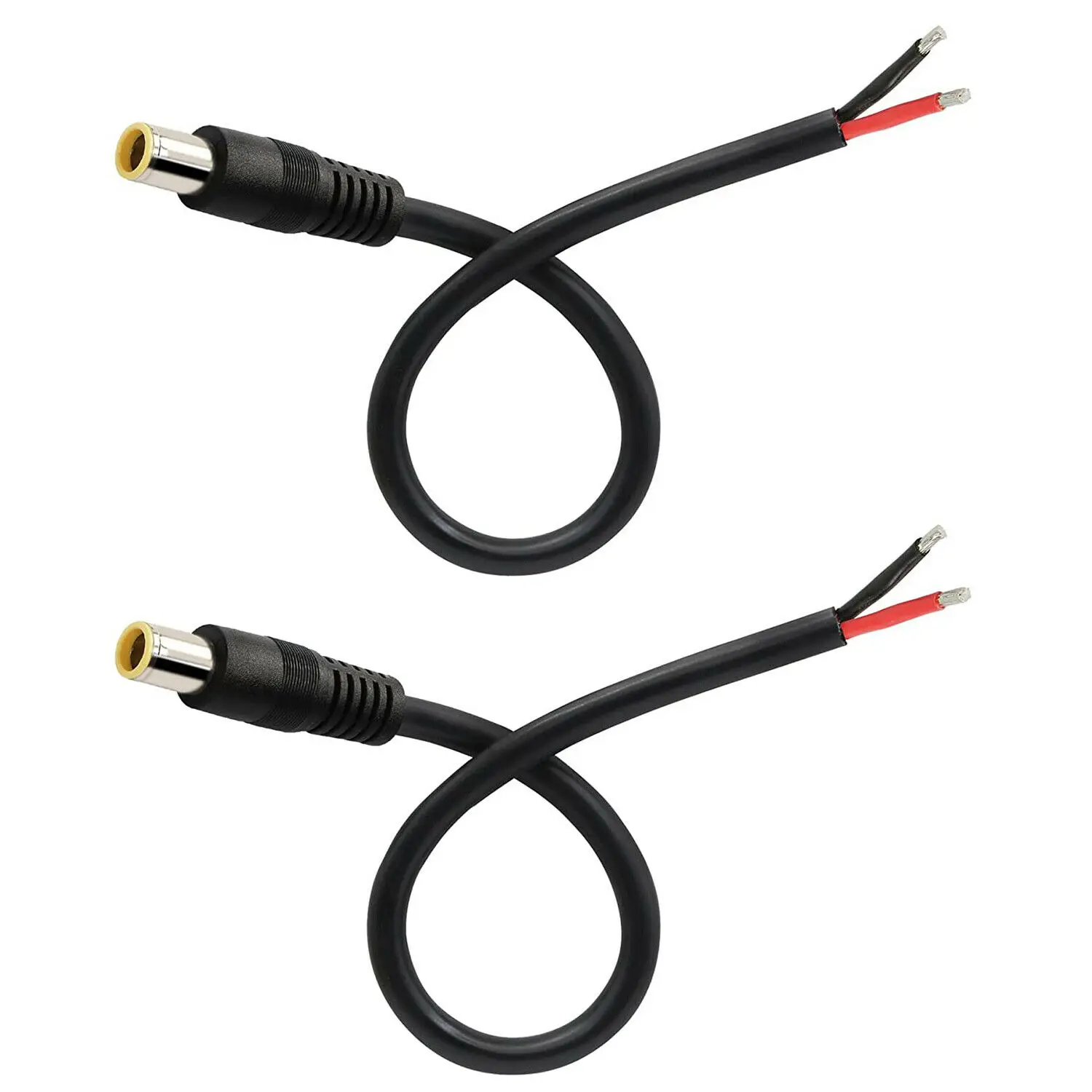 2pcs DC Power Cable 12V 7.9 x 5.5mm 8mm Male Plug Connector Cable Cord Wire Supply Repair Solar Laptop 16AWG 30cm/1feet