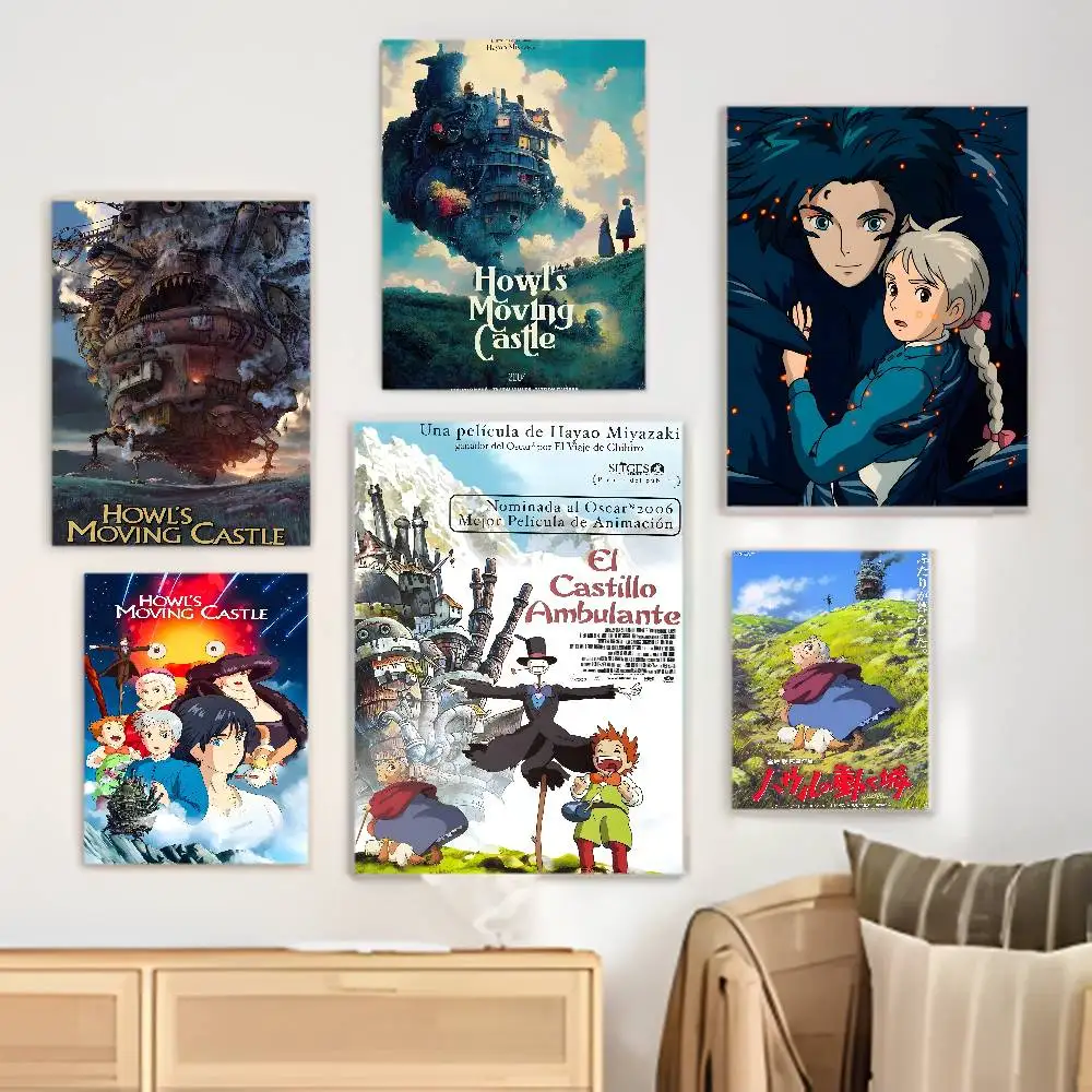 الكرتون الكلاسيكية أنيمي Howls M-Moving C-القلعة المشارك الفن مع يطبع غرفة نوم المنزل غرفة المعيشة الديكور هدية #6