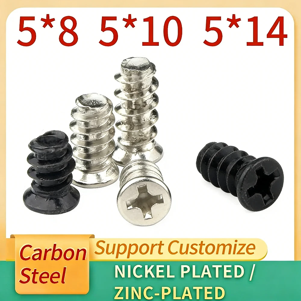 50Pcs M5x8mm M5x10mm M5x12mm KB Computer PC Case Cooling Fan Mount Screw Heat Screws Fixer Dissipation Screws Support Customize