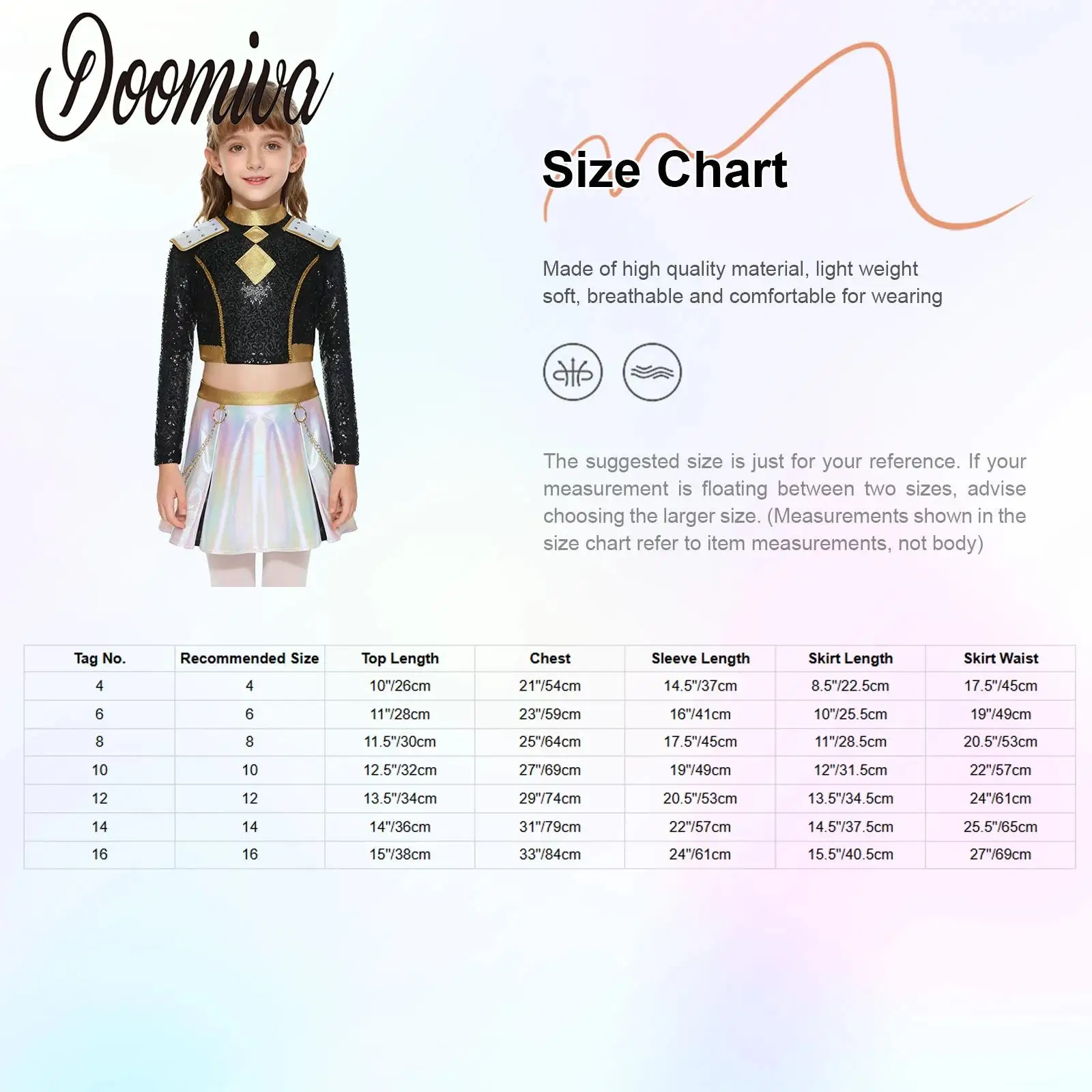 

Girls Demon Popular Singer Costume Outfits Long Sleeve Jacket Iridescent Gloss Crop Top with Shorts for Halloween Dress-up Party