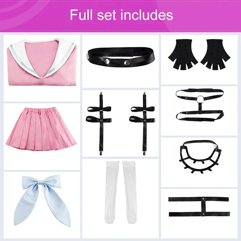 Miu Iruma V3คอสเพลย์อนิเมะคอสเพลย์อนิเมะ danganronpa วิกผมเครื่องแต่งกายเด็กผู้หญิงชุดสูทกระโปรงชุดฮาโลวีนทั้งชุด