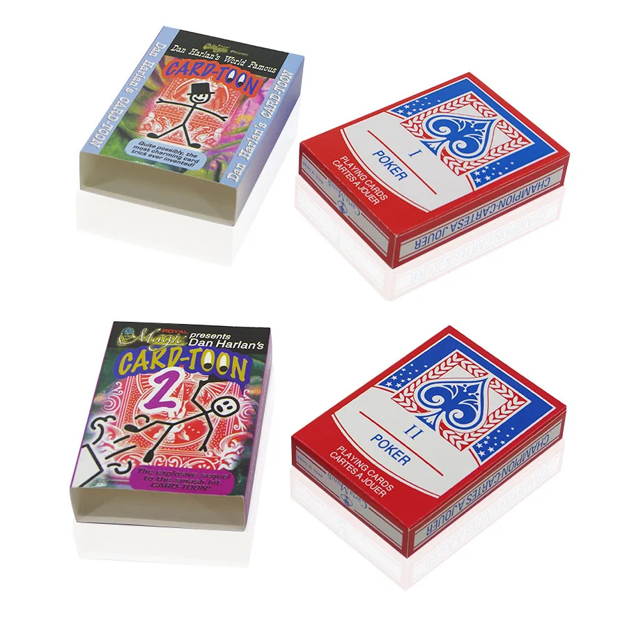 Card-Toon #1 and #2 Card Magic Tricks Fun Close Up Animation CardToon Deck Magie Mentalism Illusions Gimmick Playing Card Magia