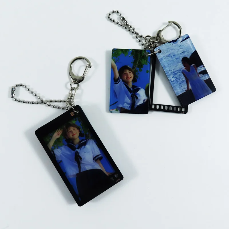 YSO Printed Cut Custom Family Friend Photo Acrylic Keychain Charms Kpop Pendant Keyring Llavero Accessories Keys Chains