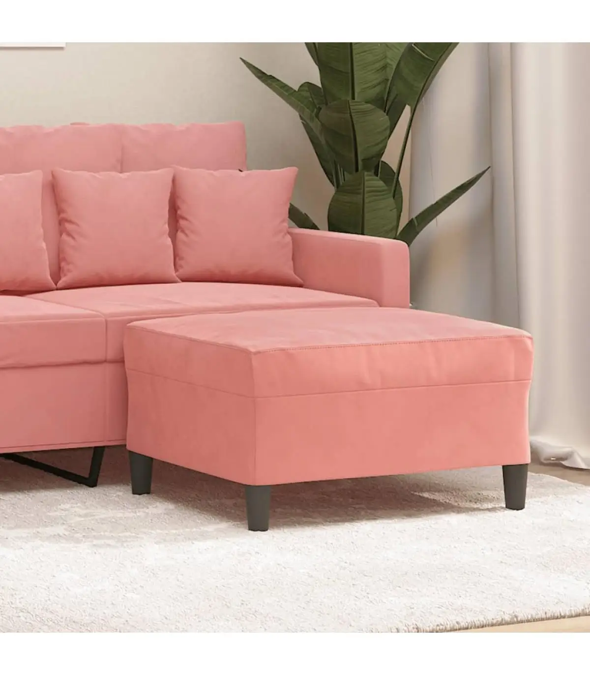 70x55x41 cm pink velvet footrest Ottomans