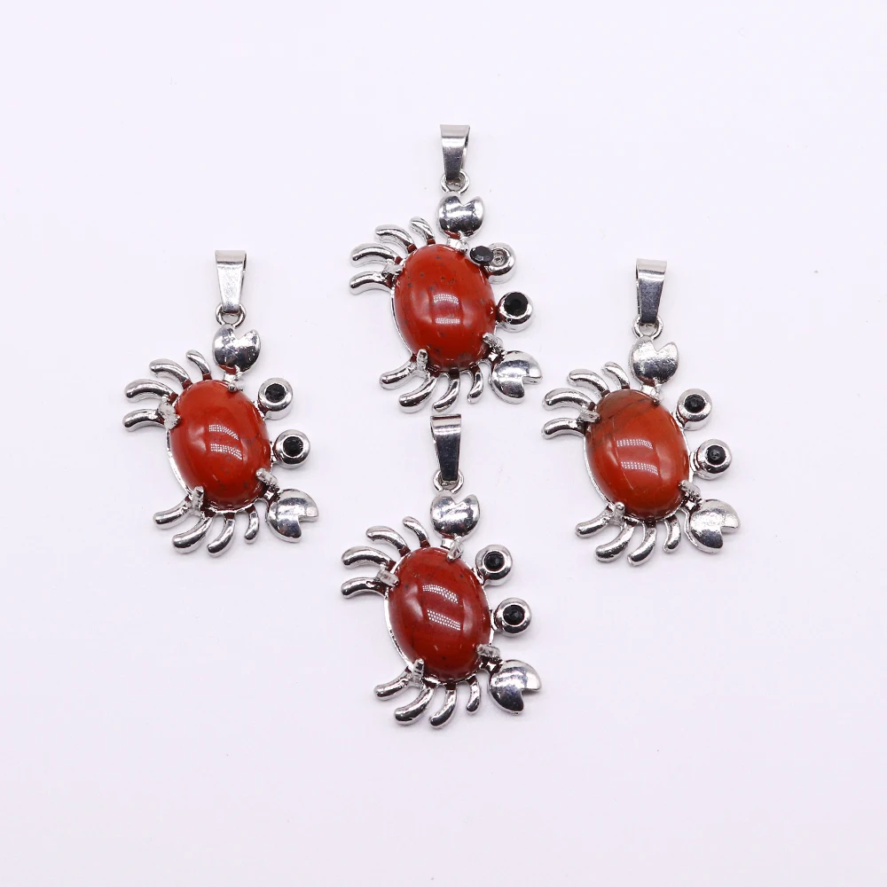 الحجر الطبيعي كريستال جمشت كراب المعلقات سحر DIY مجوهرات الأزياء صنع قلادة المفاتيح قلادة المعلقات صنع المجوهرات