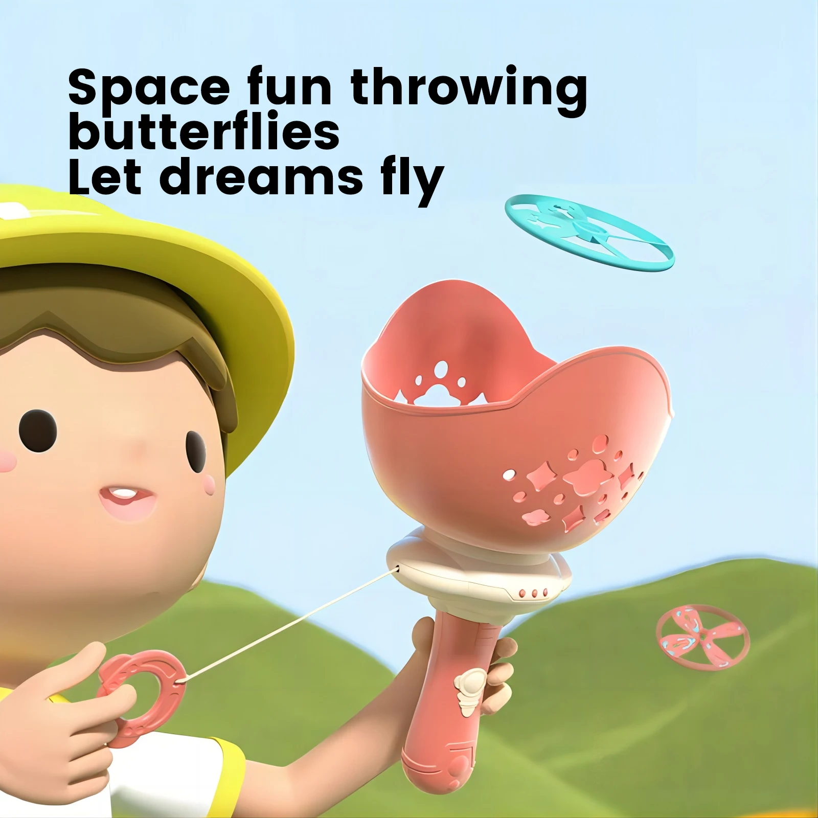 Zabawka wyrzutnia rakiet UFO, sprzęt sportowy dla dzieci, zabawna gra wyrzutnia UFO, pudełko na prezent urodzinowy dla dzieci