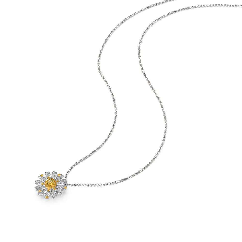 2021 new s925 sterling silver necklace jewelry female fashion trend flower small daisy pendant