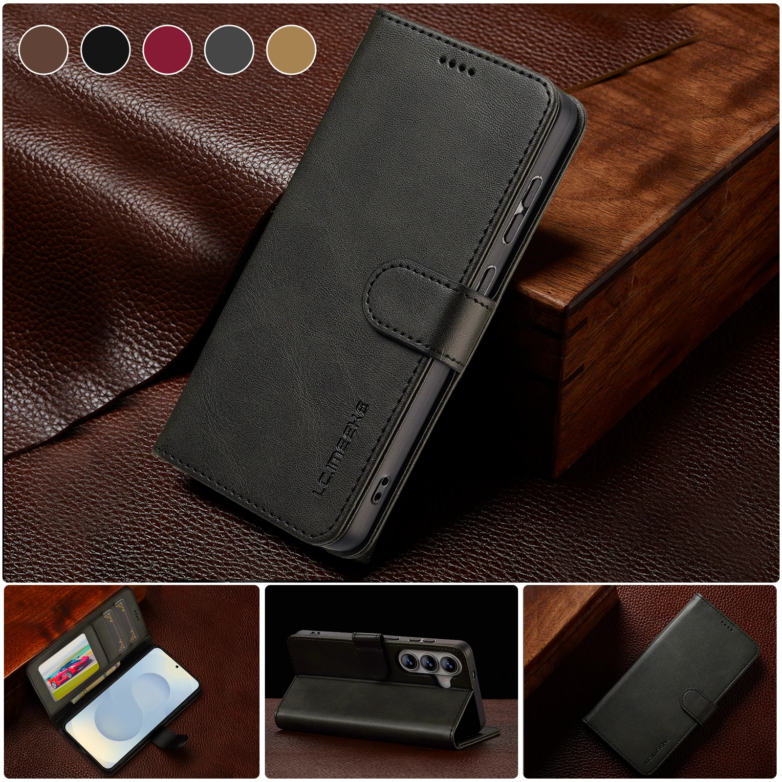 

A37, A57 5G Luxury Wallet Stand Case For Samsung Galaxy A57 A37 5G PU Leather Flip Holster Protect Cover, Shell Manetic Buckle