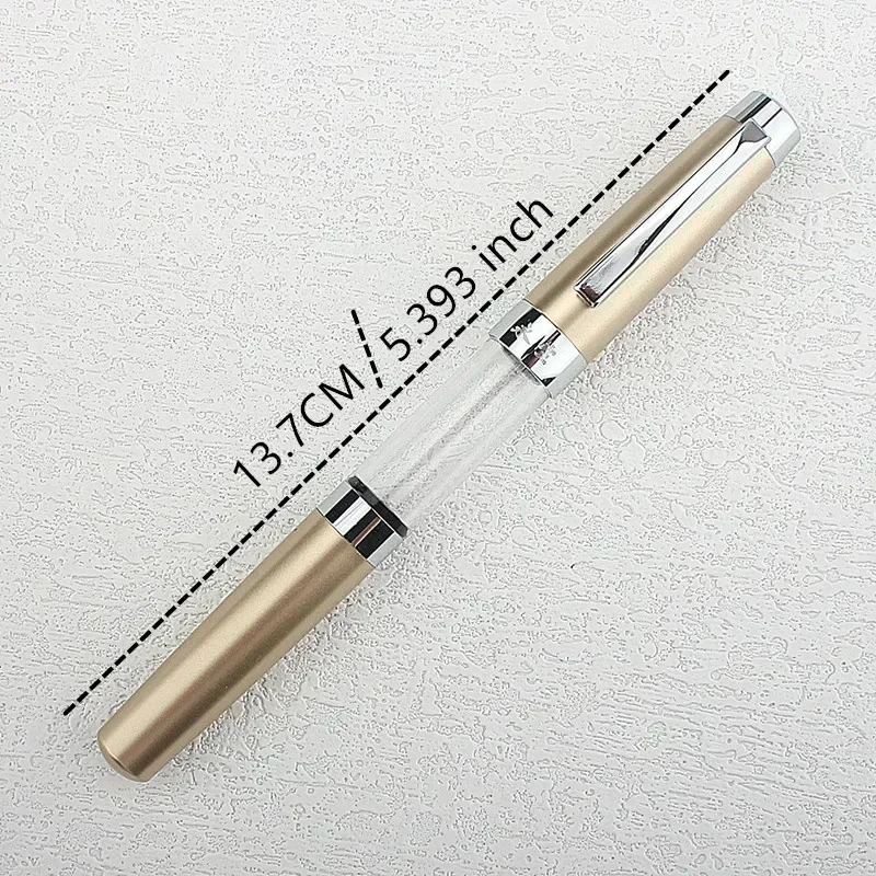 กดประเภทหมึกดูดปากกาหมึกซึมบรรจุสูญญากาศ EF Nib อะคริลิคใสปากกาเขียนเรียบ