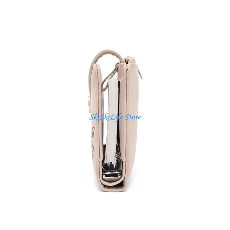 E65E Refillable PU Notebook Cash Organiser 5 Rings PU Leather Binder Budget Planner with 5 Card Slots Zippered Coin Pocket