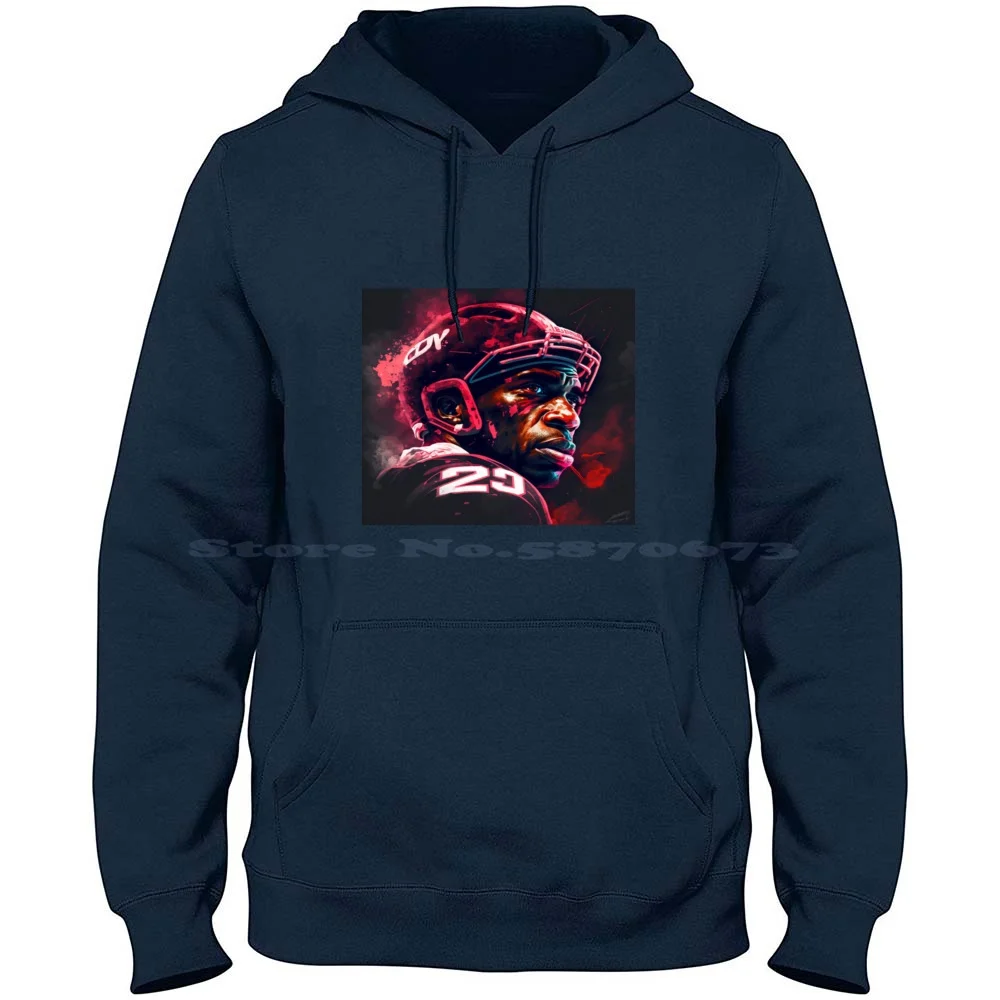 Deion Sanders Fan Art 100% Cotton Hoodie T Shirt Deion Sanders Fan Art Football Fan Football Art Player