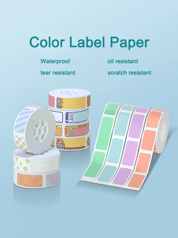 M11 Label Machine Color Pattern Self-Adhesive Printing Paper Label Stickers Color Classification Waterproof and Oil Proof