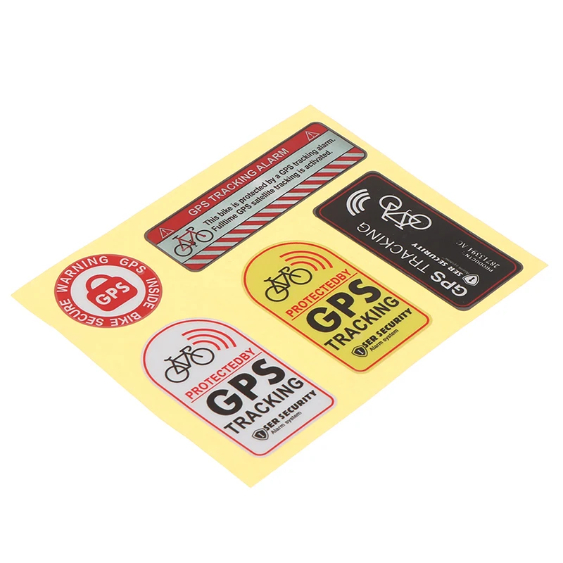 GPS TRACKING Alarm Sticker Reflective Bicycle Warning Sticker Anti-Theft Decal For Motorcycle Scooter Car