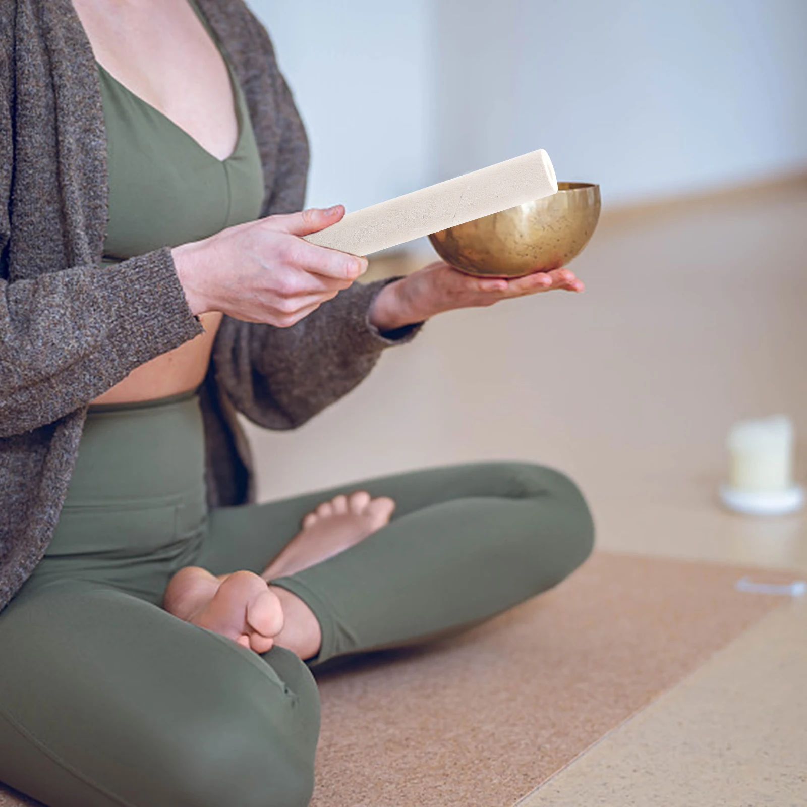 

Music Bowl Knock Sticks Turn Sound Hammer Accessory Singing Striker Mallet for Playing