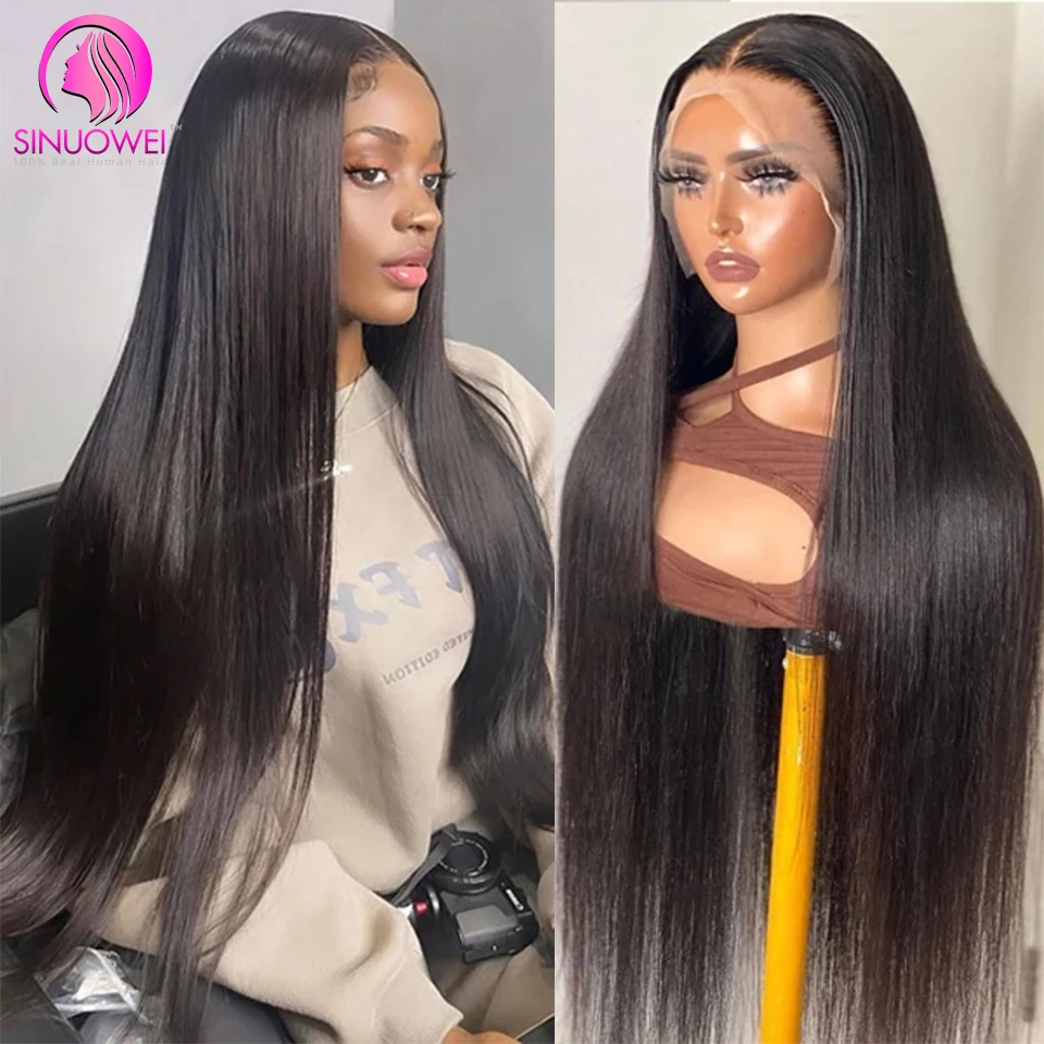 

13X4 Transparent Lace Frontal Wig 10-28Inch Straight Lace Front Human Hair Wigs Brazilian 4x1 13x1 T Part Lace Human Hair Wig