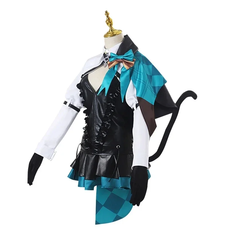 Game Genshin Impact Lynette Cosplay Costume Uniform Dress Gloves Costume Tail Magician Halloween Costume