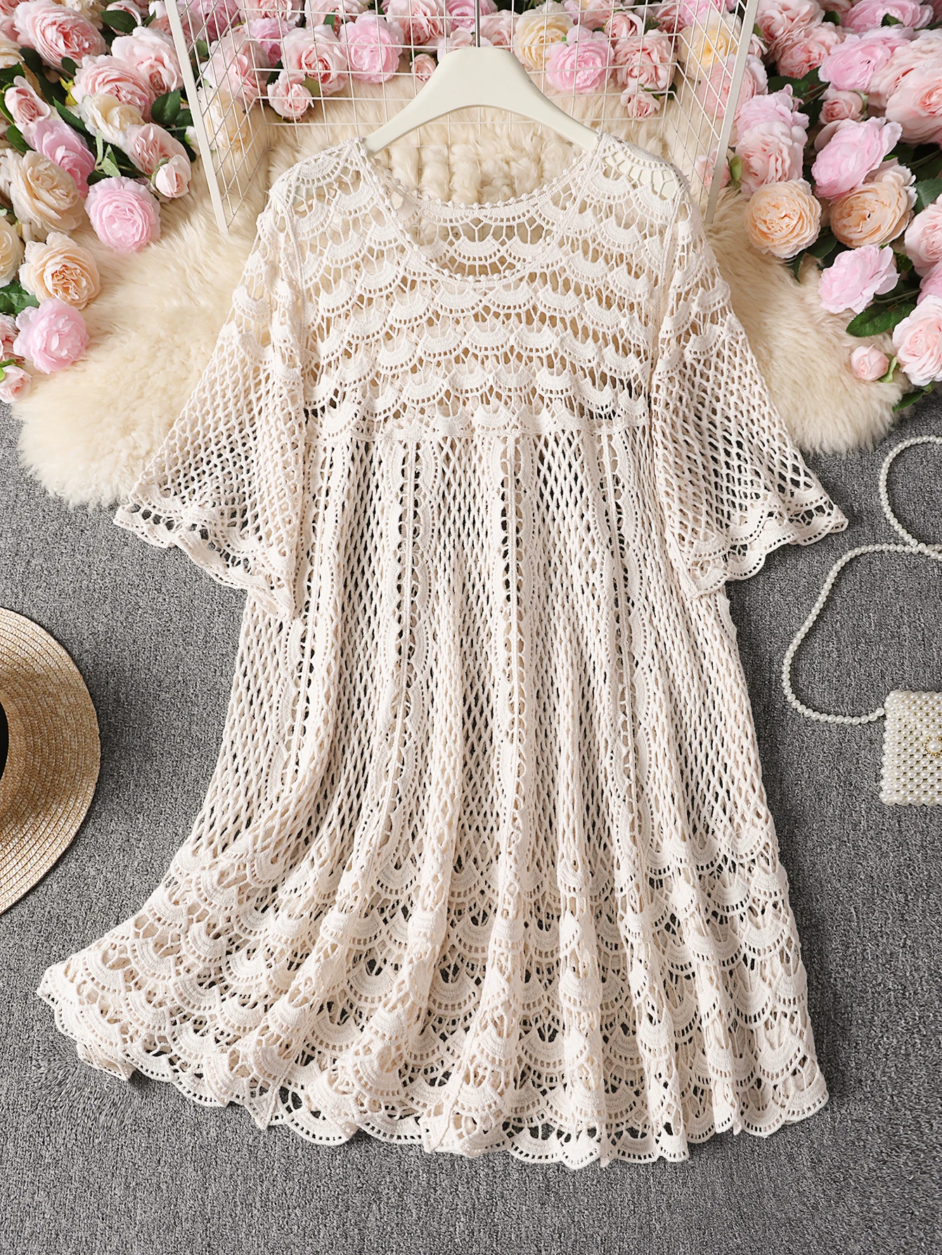 

Женский вязаный пуловер с круглым вырезом и коротким рукавом, модный и удобный топ для весны и лета