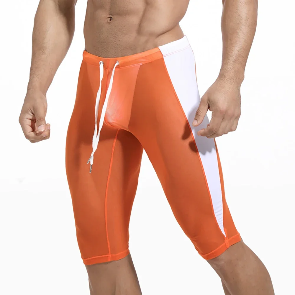 

Mens Sleep Bottoms Sexy Mesh Transparent Sheer Shorts Pants Leggings Trunks Fitness Tights Bikers Long Boxer Shorts Underwear