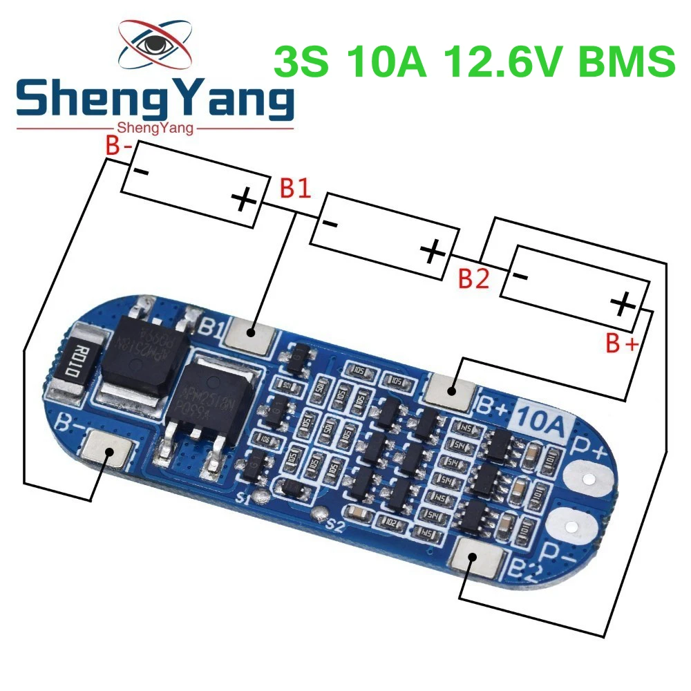 TZT 3S 10A Li-ion Lithium Battery 18650 Charger Protection Board 11.1V 12.6V