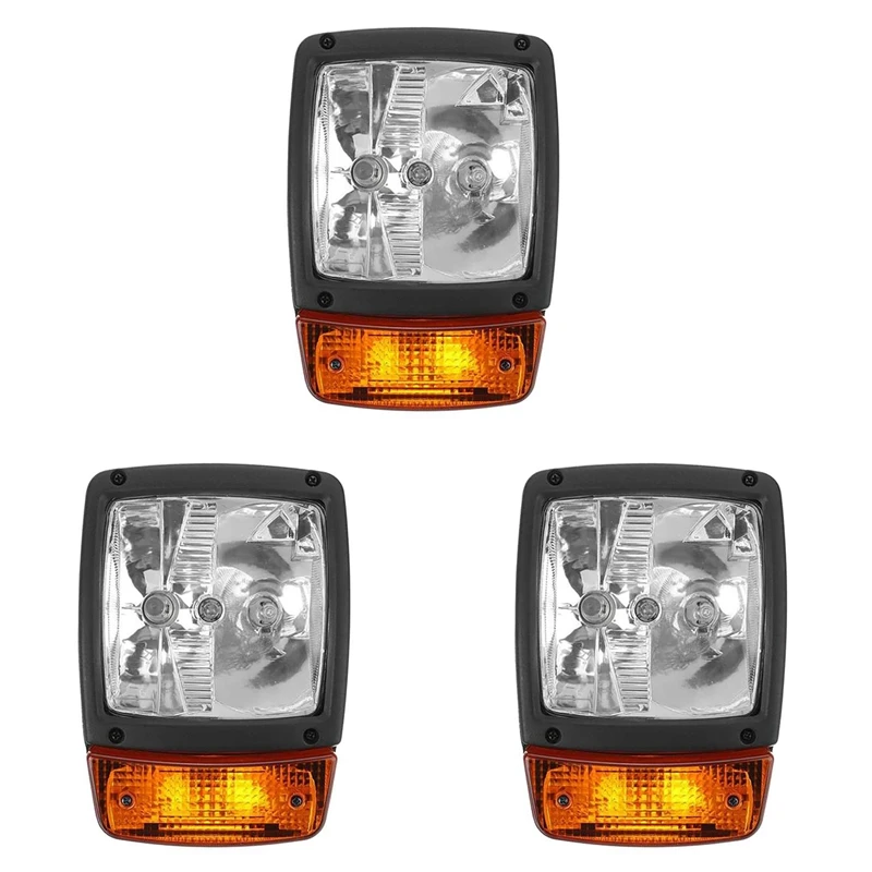 

3X 24V Excavator JCB Front LED Headlights Turn Signal Lamp Indicator Work Light For Tractor Telehandler Loader Forklift