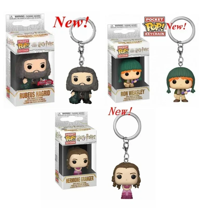 Nouveau porte-clés FUNKO Ron Weasley Hermione Granger Rubeus Hagrid poche gémissant Nick figurine en vinyle jouets enfants cadeaux décoration
