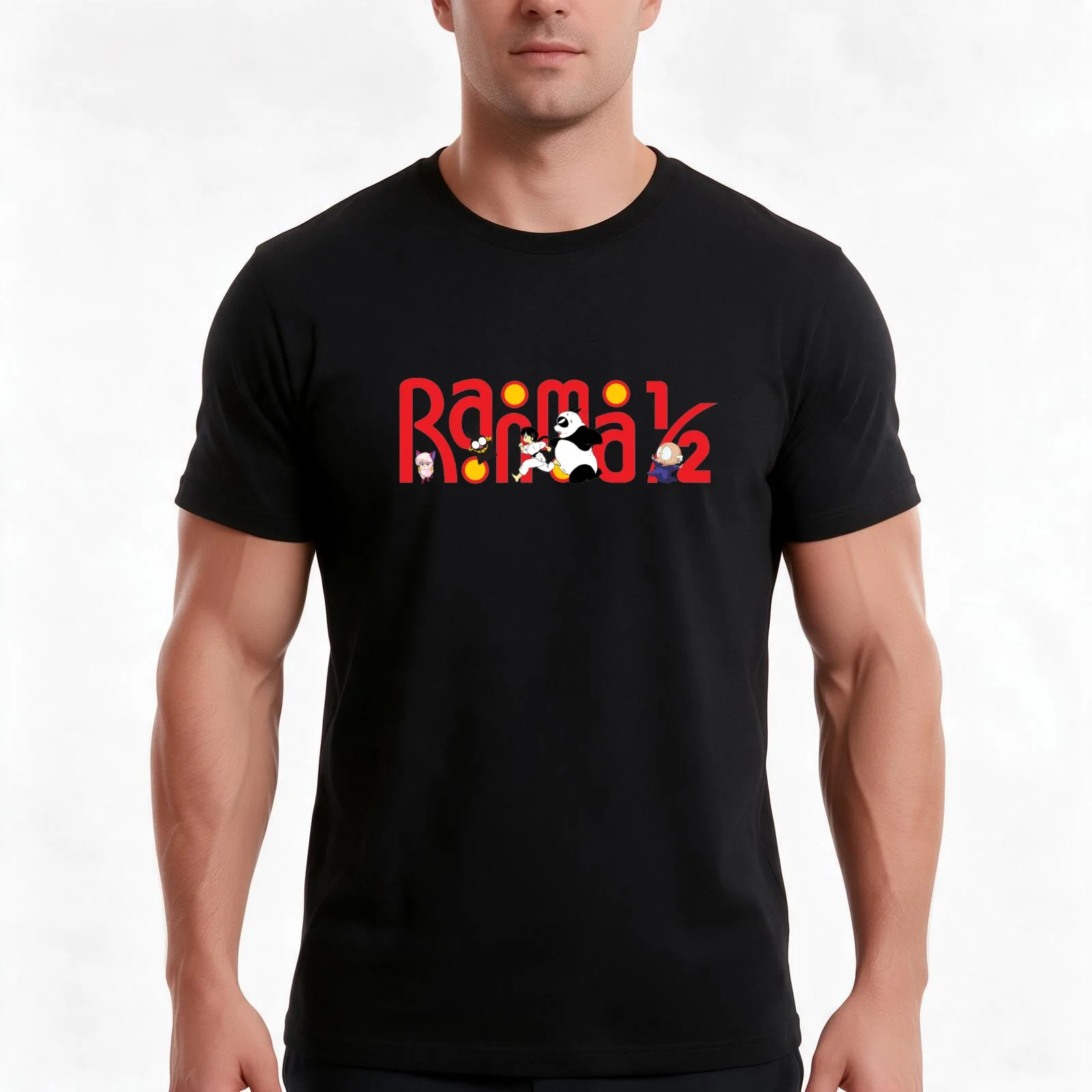 Ranma 1/2 Funny Logo (Yellow Backround) - ORIGINAL DRAWN by SillyFun.redbubble.com T-Shirt, Summer Casual Cotton Tee
