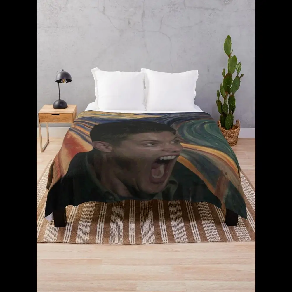 

Одеяло Dean Scream Painting Munch, мягкое уютное флисовое одеяло в клетку для дивана или кровати, идеальный подарок для любителей искусства и домашнего декора En
