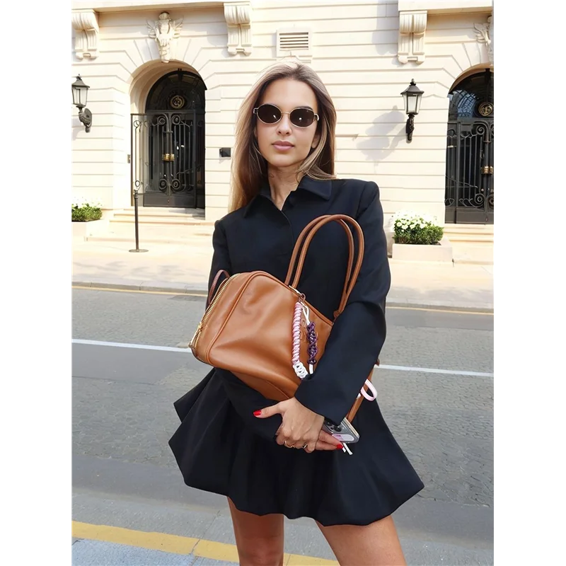 Robe chemise boutonnée à manches longues et col pour femmes, avec ceinture pour le travail, nouvelle collection