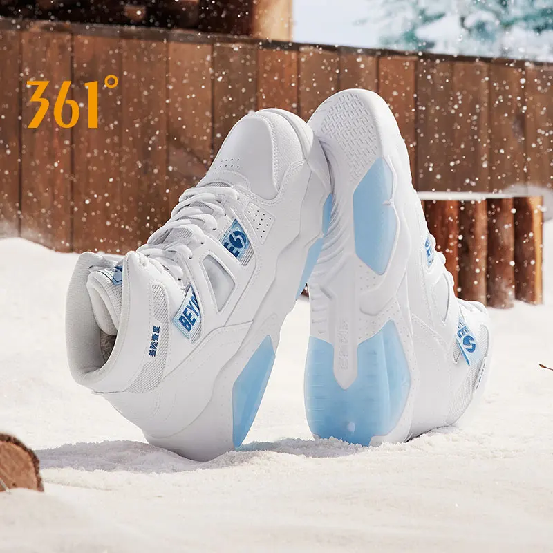 

361 Degrees Men's Sports Shoes Winter Plus Velvet Warm Cotton Sneakers Casual Outdoors Comfortable Anti-slip Soft 672346602BF