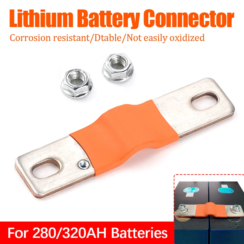 1/3/10pcs 12V Hole to Hole 74mm Flexible Busbar Copper Connecter 3mm thickness for 280Ah-320Ah Lifepo4 Lithium Battery Use