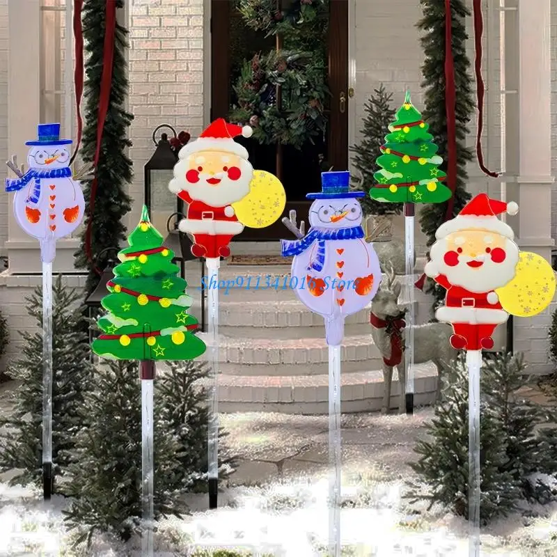  Pack of 6 Solar Christmas Stake Lights Offering Energy Saving Brightness Throughout the Night for Sustainable Decoration