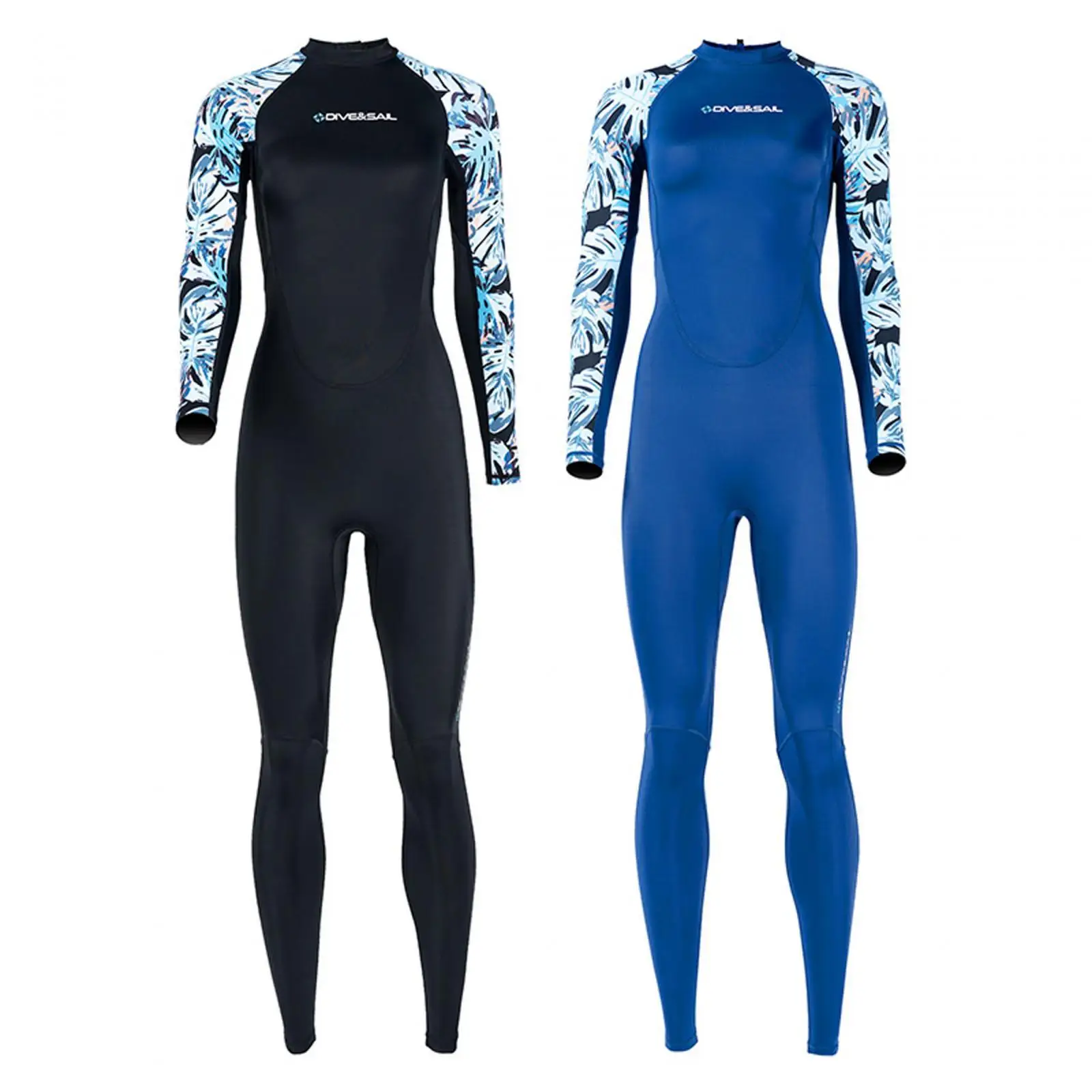 Women Wetsuit Diving Suit Full Length Long Sleeve Back Zip Cold Feel Summer